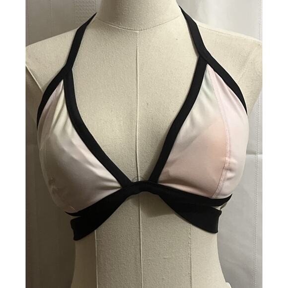 Victoria Secret PINK Line Colorblock Triangle Bikini Top W/wrap Around Strap L - Picture 1 of 10